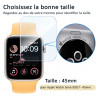 [Pack x3] Protection d'écran en Verre Trempé Dureté 9H pour Apple Watch 45mm (Serie 9/8/7)