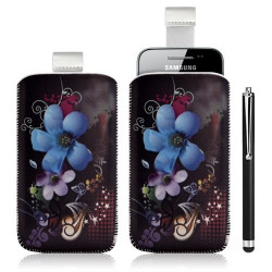 Housse coque étui pochette pour Samsung Galaxy Ace S5830 avec motif + Stylet luxe