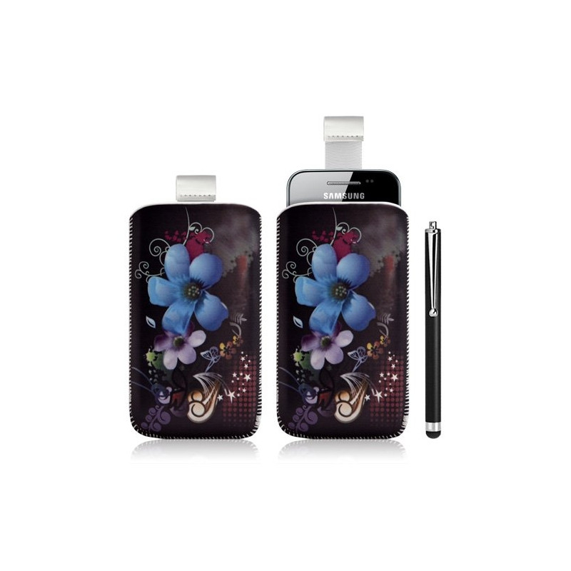 Housse coque étui pochette pour Samsung Galaxy Ace S5830 avec motif + Stylet luxe