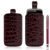 Housse coque étui pochette style croco pour HTC Wildfire + Stylet