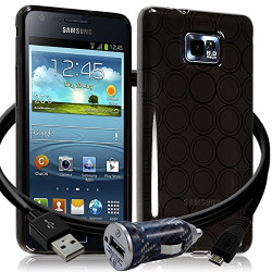 Housse Coque Style Cercle pour Samsung Galaxy S2 / S2 Plus Couleur Fumé Translucide + Chargeur Auto