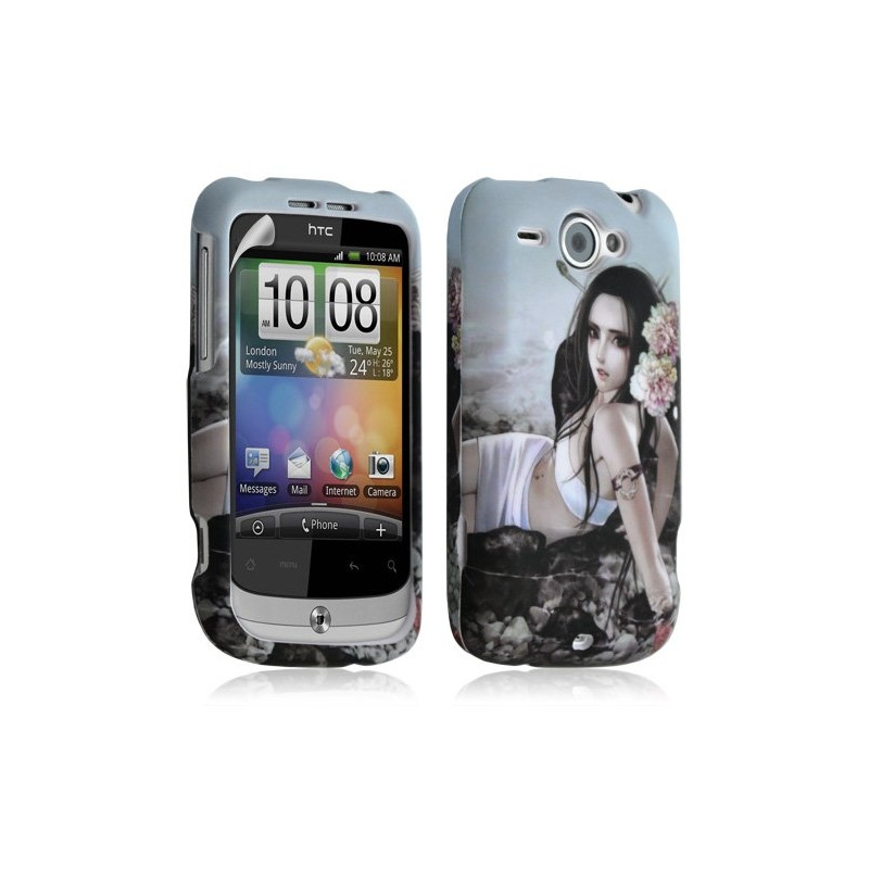 Housse coque rigide complète pour HTC Wildfire G8 avec motif + Film protecteur