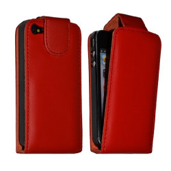 Housse étui coque pour Apple Iphone 4 couleur rouge + film protecteur ecran