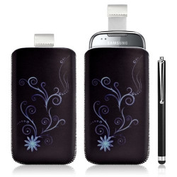 Housse coque étui pochette pour Samsung Galaxy Naos i5801 avec motif + Stylet luxe