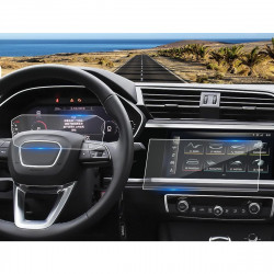 Protection d'écran en Verre Flexible pour Audi Q3 F3 2019-2024 Écran Navigation et Tableau de Bord (8.8"+10.25")