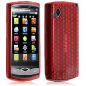 Coque en gel transparent pour Samsung Wave s8500 motif damier couleur rouge