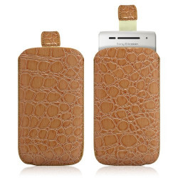 Housse coque étui pochette style croco pour Sony Ericsson Xperia x8