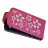 Housse coque étui fleur rose fushia pour Motorola Atrix + film protecteur