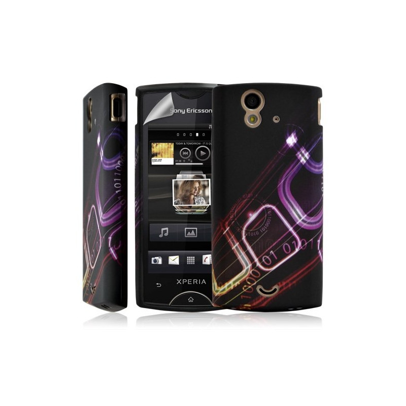 Housse coque étui en gel pour Sony Ericsson Xperia Ray avec motif + Film protecteur