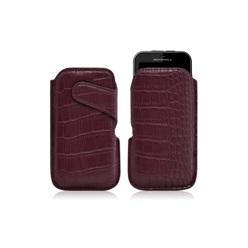 Housse coque étui pochette style croco pour Motorola Defy