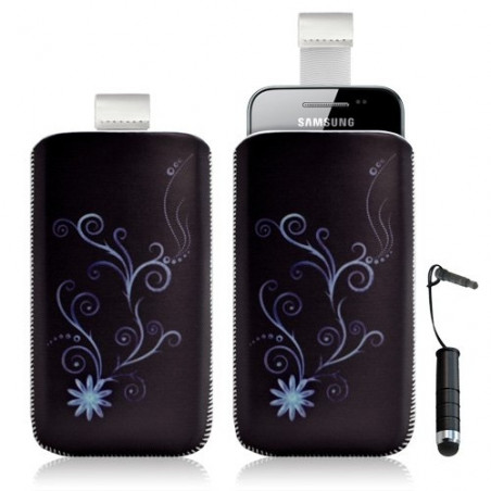 Housse coque étui pochette pour Samsung Galaxy Ace S5830 avec motif + Stylet mini