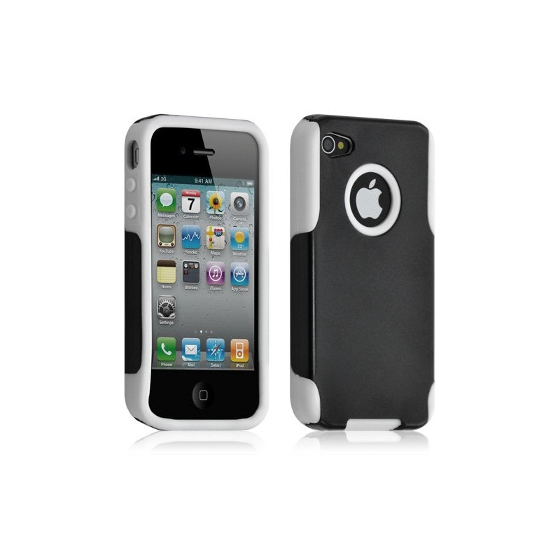 Housse étui coque pour Apple Iphone 4/4S couleur blanc + Film de protection