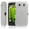 Housse coque etui gel cercle transparent pour BlackBerry Torch 9860 couleur blanc + Film protection