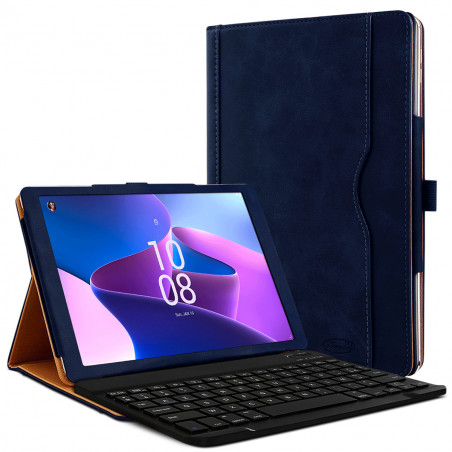 Clavier AZERTY + Étui de Protection Bleu pour Lenovo Tab M10 5G