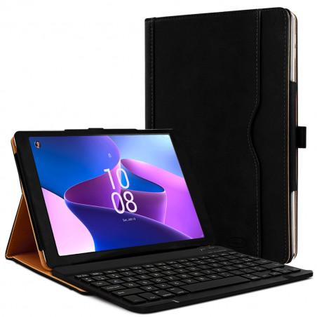 Clavier AZERTY + Étui de Protection Noir pour Lenovo Tab M10 5G