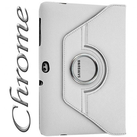 Housse coque étui Anneau Style Chrome pour Samsung Galaxy Tab 10.1 P7500 /P7510 avec sytème de rotation à 360 degrès couleur