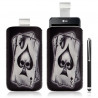 Housse coque étui pochette pour LG Optimus 2X avec motif + Stylet luxe