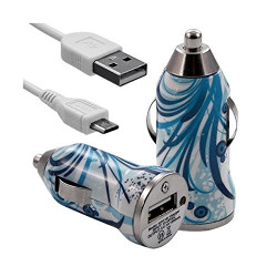 Chargeur Auto Voiture sur Allume-cigare Motif HF08 pour HTC : One (M8) / One M7 / One Mini / One Max / 8X / 8S
