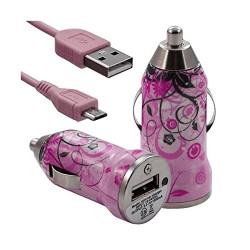 Chargeur Auto Voiture sur Allume-cigare Motif HF17 pour HTC : One (M8) / One M7 / One Mini / One Max / 8X / 8S