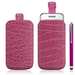 Housse coque étui pochette style croco pour Samsung Player One S5230 + Stylet