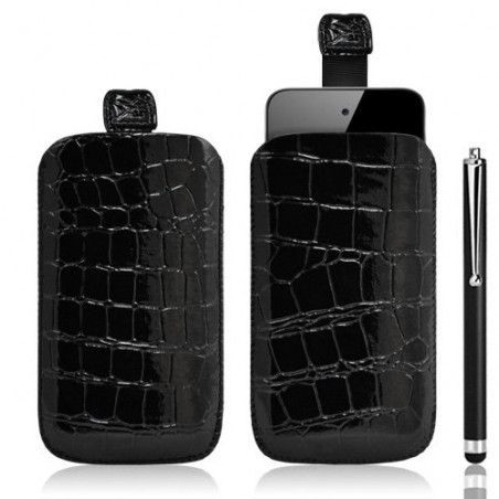 Housse coque étui pochette style croco pour Apple Ipod Touch 4G + Stylet