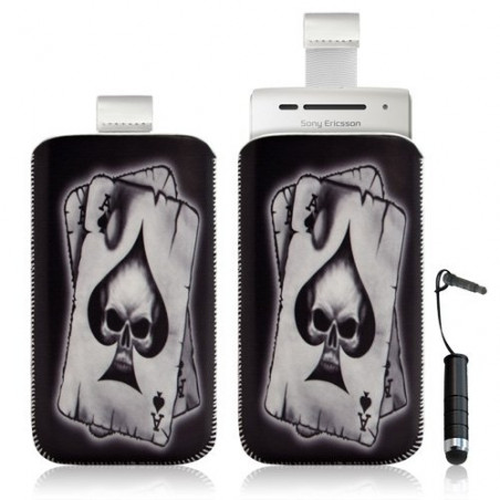 Housse coque étui pochette pour Sony Ericsson Xperia X8 avec motif + Stylet mini