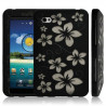 Housse étui coque rigide pour Samsung Galaxy TAB P1000 motif fleur + couleur noir