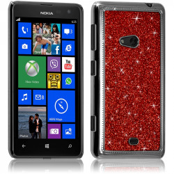 Housse Etui Coque Rigide pour Nokia Lumia 625 Style Paillette Couleur Rouge