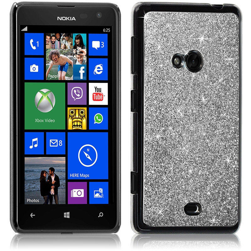 Housse Etui Coque pour Nokia Lumia 625 Style Paillette Couleur Argent