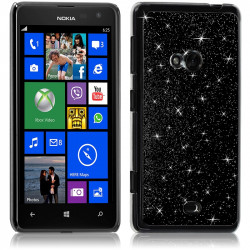 Housse Etui Coque pour Nokia Lumia 625 Style Paillette Couleur Noir