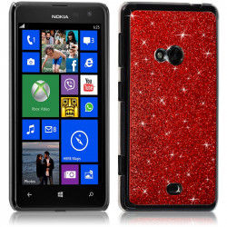 Housse Etui Coque pour Nokia Lumia 625 Style Paillette Couleur Rouge