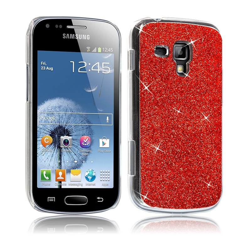 Housse Coque Rigide Paillette  pour Samsung Galaxy Trend couleur Rouge 