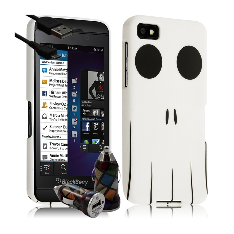 Housse Coque pour Blackberry Z10 motif KJ15 + Chargeur Auto