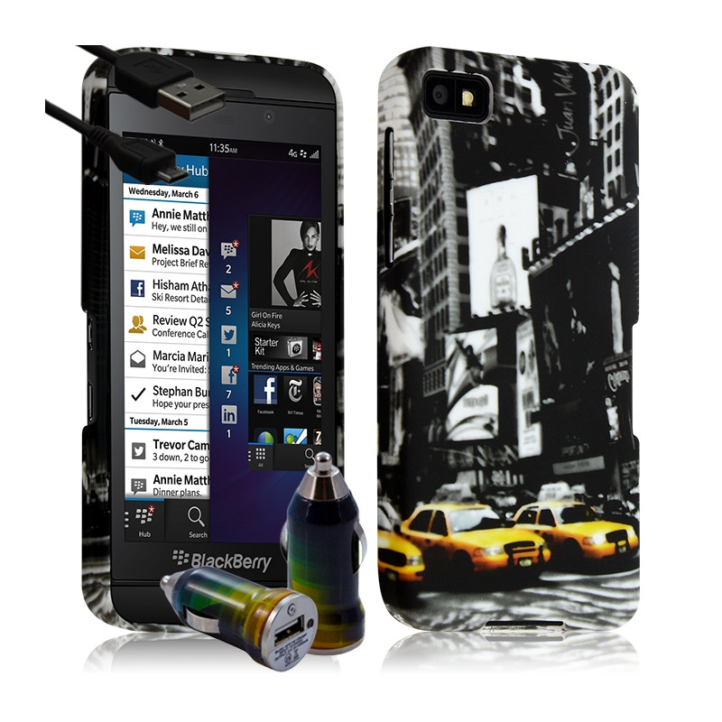 Housse Coque pour Blackberry Z10 motif LM06 + Chargeur Auto