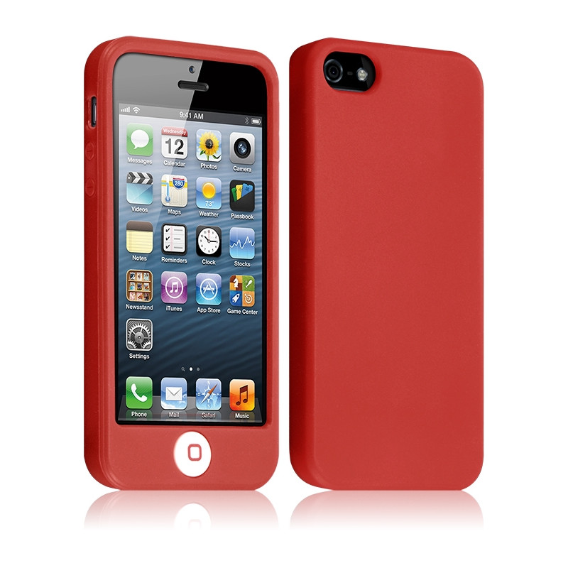 Housse Etui Coque Silicone pour Apple Iphone 5 / 5S Couleur Rouge