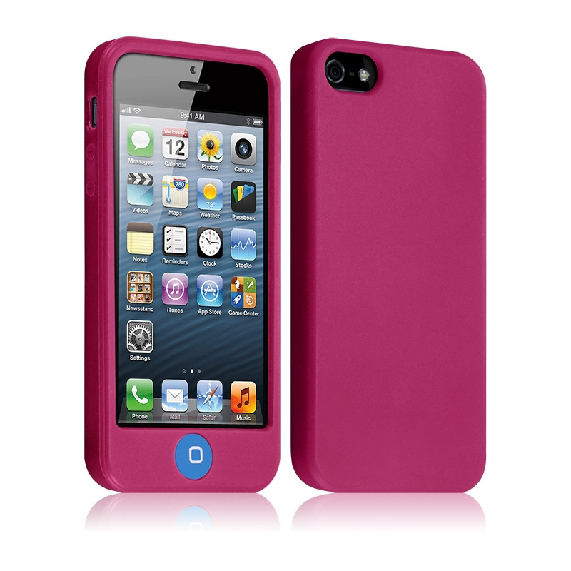 Housse Etui Coque Silicone pour Apple Iphone 5 / 5S Couleur Rose Fushia
