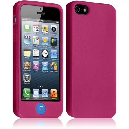 Housse Etui Coque Silicone pour Apple Iphone 5 / 5S Couleur Rose Fushia