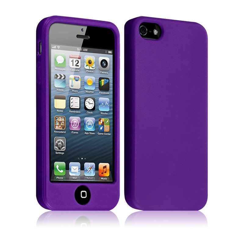 Housse Etui Coque Silicone pour Apple Iphone 5 / 5S Couleur Violet