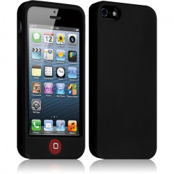 Housse Etui Coque Silicone pour Apple Iphone 5 / 5S Couleur Noir