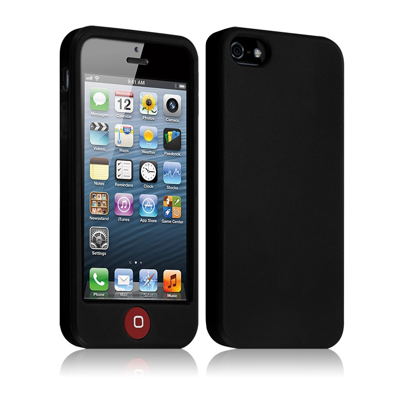 Housse Etui Coque Silicone pour Apple Iphone 5 / 5S Couleur Noir