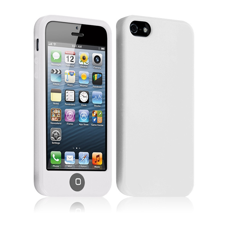 Housse Etui Coque Silicone pour Apple Iphone 5 / 5S Couleur Blanc