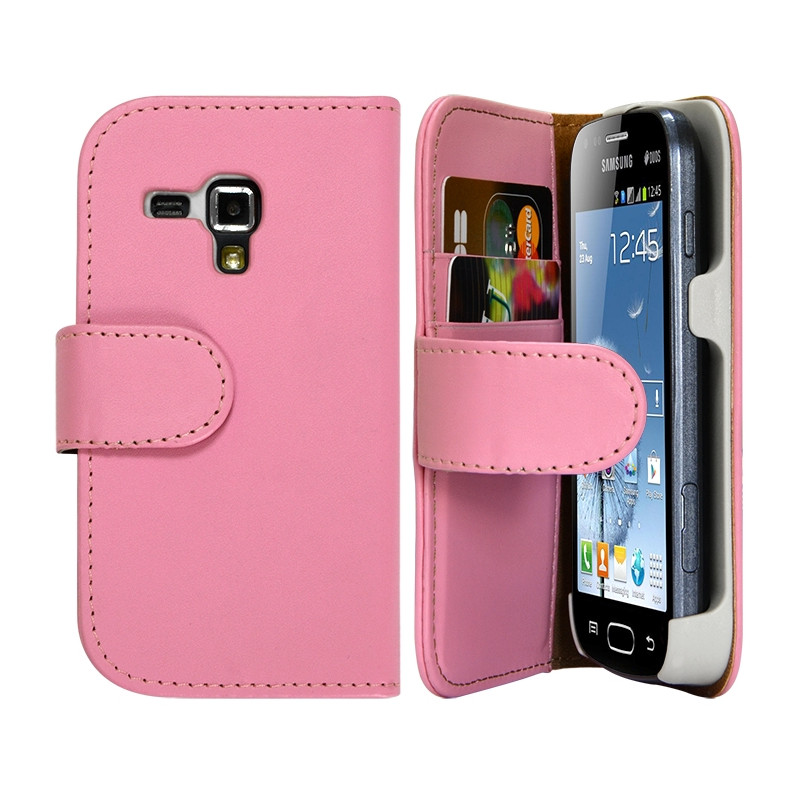 Housse Coque Etui Portefeuille pour Samsung Galaxy Trend Couleur Rose
