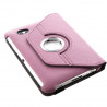 Housse Coque Etui Anneau Style Chrome Pour Samsung Galaxy Tab 7.0 P6200 Avec Rotation 360 Degrés Couleur Rose Pâle