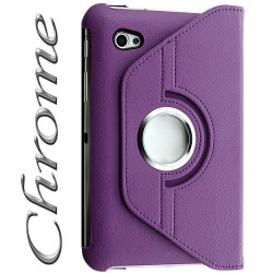 Housse Coque Etui Anneau Style Chrome Pour Samsung Galaxy Tab 7.0 P6200 Avec Rotation 360 Degrés Couleur Violet
