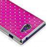 Housse Etui Coque Rigide style Diamant Rose Fushia pour Sony Xperia M2 + Film de Protection 