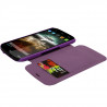 Coque Housse Etui à rabat latéral et porte-carte pour Wiko Darkfull couleur Violet + Film de Protection d'écran