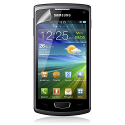 Housse Etui gaufré pour Samsung Wave 3 couleur violet + Film protecteur