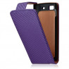Housse Etui gaufré pour Samsung Wave 3 couleur violet + Film protecteur
