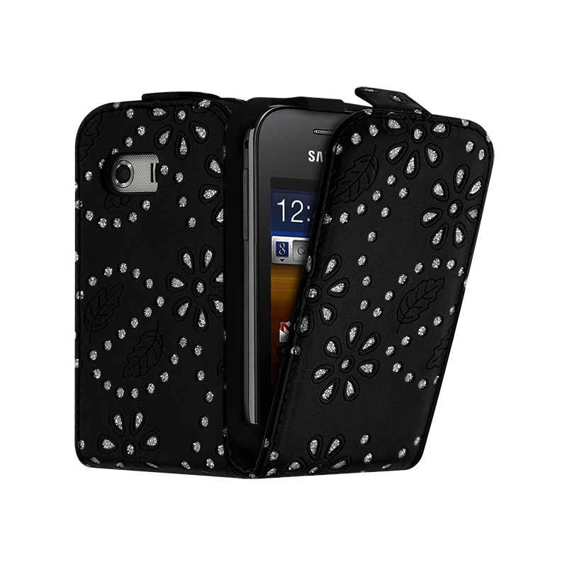 Housse Etui de Protection avec Diamant pour Samsung Galaxy Y S5360