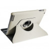Housse Etui Anneau style Chrome pour Apple IPad 2, Ipad 3, Ipad 4 et Ipad Retina avec Rotation 360° Couleur Blanc